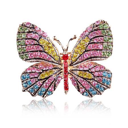 Shiny Alloy Rhinestone Brooch Pins for Women Girl PW-WG1674B-04-1