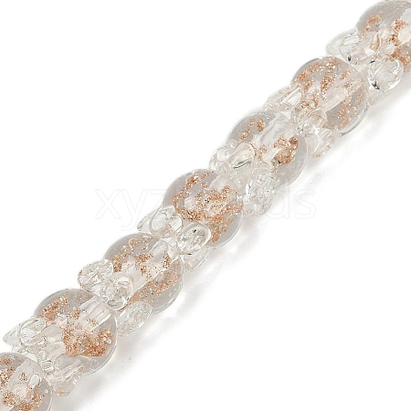 Gold Sand Lampwork Beads Strands LAMP-P069-02A-03-1