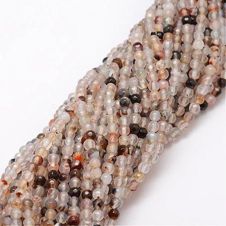 Natural Striped Agate/Banded Agate Bead Strands G-G882-4mm-D06-7-1