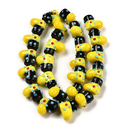 Handmade Lampwork Bumpy Beads Strands LAMP-U001-01B-1-1