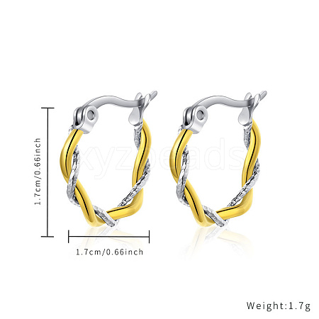 Stainless Steel Gold Plated Earrings JN2741-2-1