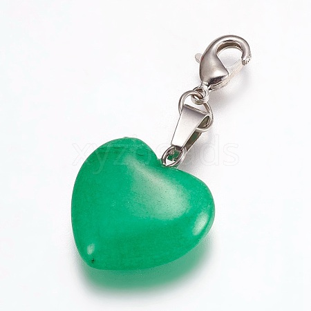 Heart Natural Malaysia Jade Pendant Decorations HJEW-PH01132-15-1