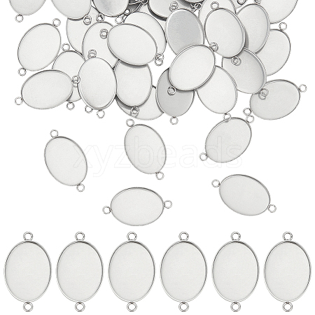 50Pcs 304 Stainless Steel Cabochon Connector Settings STAS-HY0001-87-1