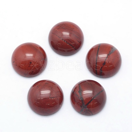 Natural Red Jasper Cabochons G-P393-R44-6MM-1