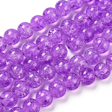 Spray Painted Crackle Glass Beads Strands CCG-Q001-10mm-12-1