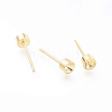 304 Stainless Steel Stud Earring Settings STAS-I088-H-05G-1