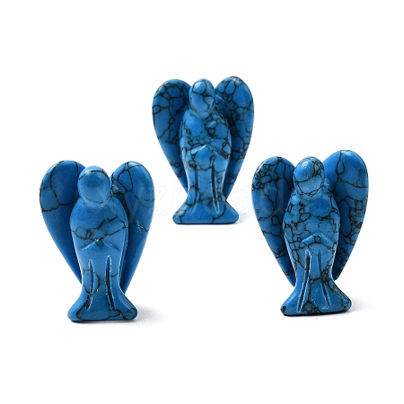 Synthetic Turquoise Angel Figurine DJEW-N006-01A-01-1