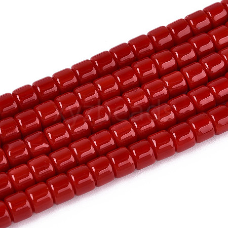 Opaque Solid Color Glass Beads Strands GLAA-N065-4x4mm-C05-1