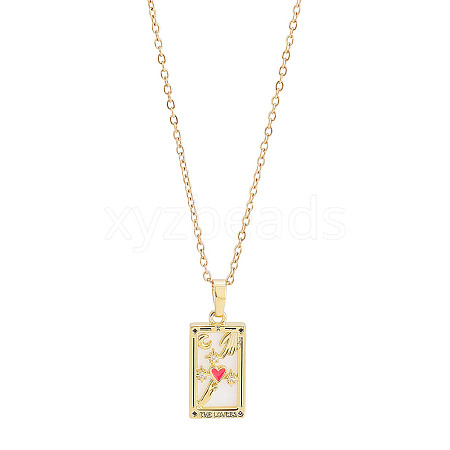 Brass with Cubic Zirconia Pendants Necklaces NJEW-LP0001-45A-G-1