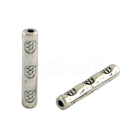 Tibetan Style Alloy Tube Beads TIBEB-1438-AS-LF-1