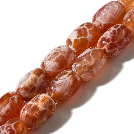 Natural Fire Crackle Agate(Dyed & Heated) Beads Strands G-H091-C03-01-1