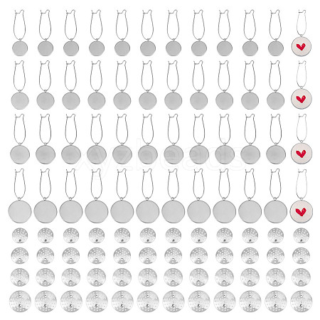 48Pcs 4 Styles 304 Stainless Steel Hoop Earring EJEW-DR00001-1
