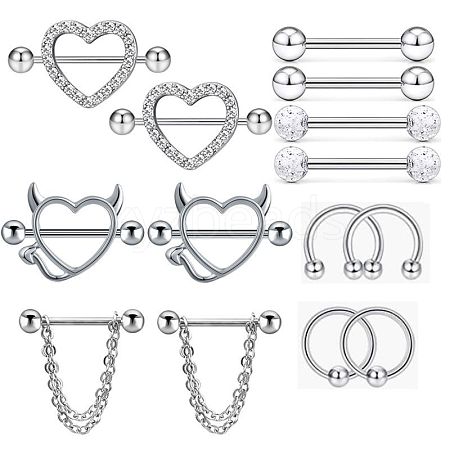 316L Surgical Stainless Steel Nipple Rings Set WGB1007-01-1