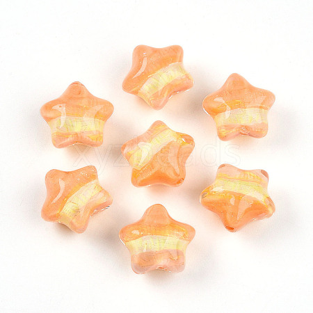 Gradient Color Transparent Hand-drawed Acrylic Beads TACR-P012-01B-06-1