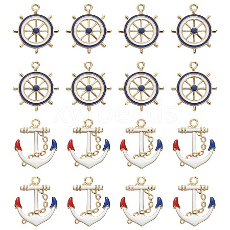 40Pcs 2 Styles Alloy Enamel Pendants ENAM-CJ0003-70-1