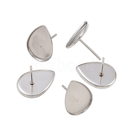Tarnish Resistant 304 Stainless Steel Stud Earring Settings X-STAS-Q170-13-1