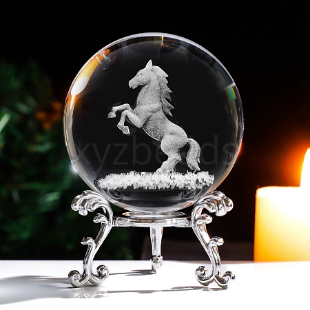 Inner Carving 12 Chinese Zodiac Signs Glass Crystal Ball Diaplay Decoration PW-WG32D61-13-1