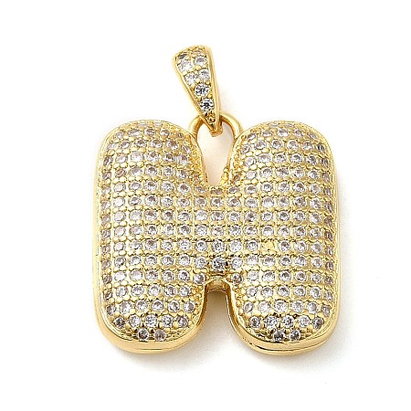 Brass Micro Pave Cubic Zirconia Pendants KK-E061-03G-08-1