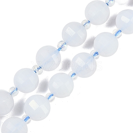 Natural Blue Chalcedony Beads Strands G-G182-B30-03-1