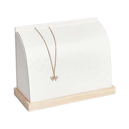 PU Imitation Leather Necklace Stands NDIS-WH0006-19A-1