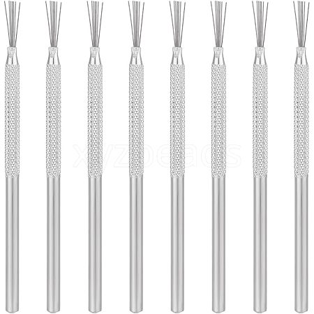 8Pcs Stainless Steel Clay Pottery Sculpture Feather Wire Texture Tool DIY-UN0003-25-1