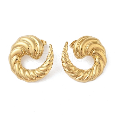 304 Stainless Steel Spirals Horn Stud Earrings for Women EJEW-S001-04-1