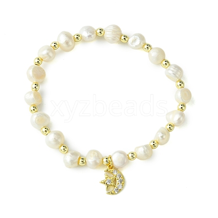 Natural Cultured Freshwater Pearl Beads Stretch Bracelets BJEW-JB10739-1