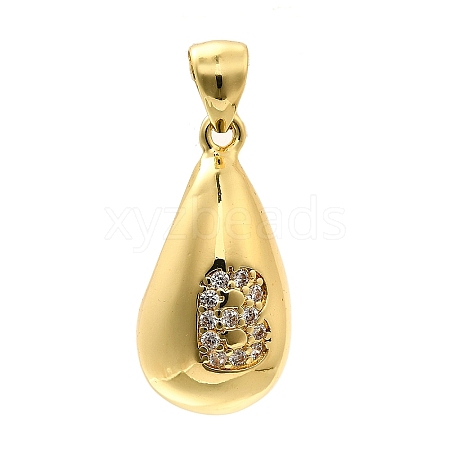 Rack Plating Brass Micro Pave Cubic Zirconia Pendants KK-L226-102G-B-1