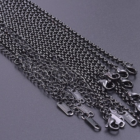 2.5mm Unisex 304 Stainless Steel Rolo Chains Necklaces WT9583-4-1