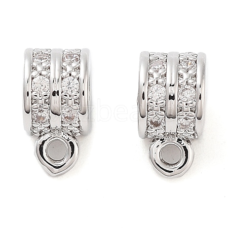 Brass Micro Pave Clear Cubic Zirconia Charms KK-U028-17P-1