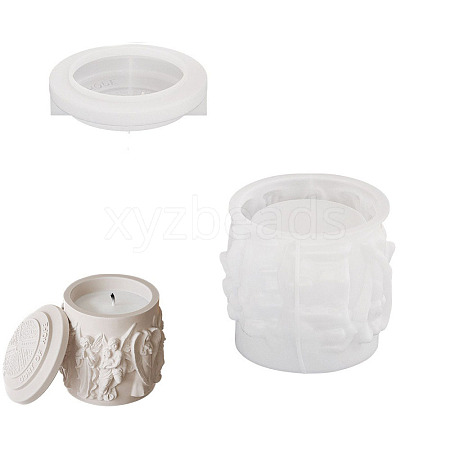 Column with Angel Pattern DIY Silicone Candle Molds PW-WG01931-01-1