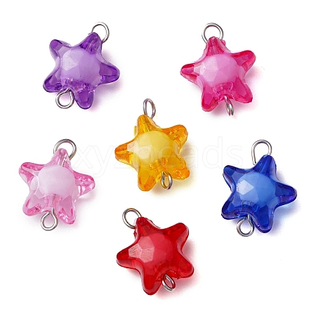 Transparent Acrylic Star Connector Charms PALLOY-JF02814-1