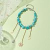 Synthetic Turquoise Chip Beaded Bracelets AJEW-JB01221-2