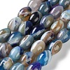 Natural Banded Agate (Dyed & Heated) Beads Strands G-M446-D01-01E-2