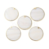 Natural Freshwater Shell Disc Pendants SSHEL-B002-03B-02-1