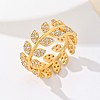 Brass Micro Pave Cubic Zirconia Finger Rings for Women UM5323-1-1
