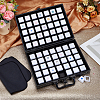 70-Slot Rectangle Aluminium Alloy Covered with Velvet Jewelry Organizer Handled Display Cases CON-WH0089-193B-4