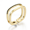 Brass Micro Pave Cubic Zirconia Cuff Rings RJEW-S045-55A-G-NR-1