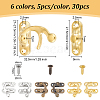 Olycraft 30Pcs 6 Colors Iron Latch Hook Hasp Horn Lock with Screws FIND-OC0003-42-2