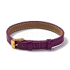 Leather Textured Bracelet Straps Slide Wristbands for Slide Charms AJEW-K232-01G-10-1