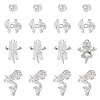 20Pcs 4 Styles Alloy Bead Caps & Pendant Cabochons Settings FIND-TA0010-07-1