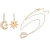 Brass with Crystal Rhinestone Earrings & Necklaces WG06C1A-09-1
