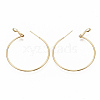 Brass Hoop Earrings EJEW-T007-01G-NF-2