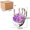 Halloween Theme Natural Amethyst Cluster on Resin Skeleton Hand PW-WG84B0A-01-2