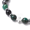 Gemstone Braided Bead Bracelets BJEW-JB11139-04-3