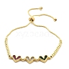 Brass Micro Pave Cubic Zirconia Slider Bracelets BJEW-S163-01B-G-4