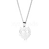 Owl Stainless Steel Pendant Necklaces PW-WG1B650-01-5