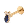 F136 Titanium Pave Clear and Blue Cubic Zirconia Horse Eye Internally Threaded Labrets ME-CBA9828-02G-4