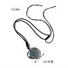 Natural Labradorite Heart Pendant Necklaces PW-WG04E68-01-2