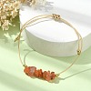 Natural Carnelian Chips Braided Bead Bracelets BJEW-JB09851-07-2